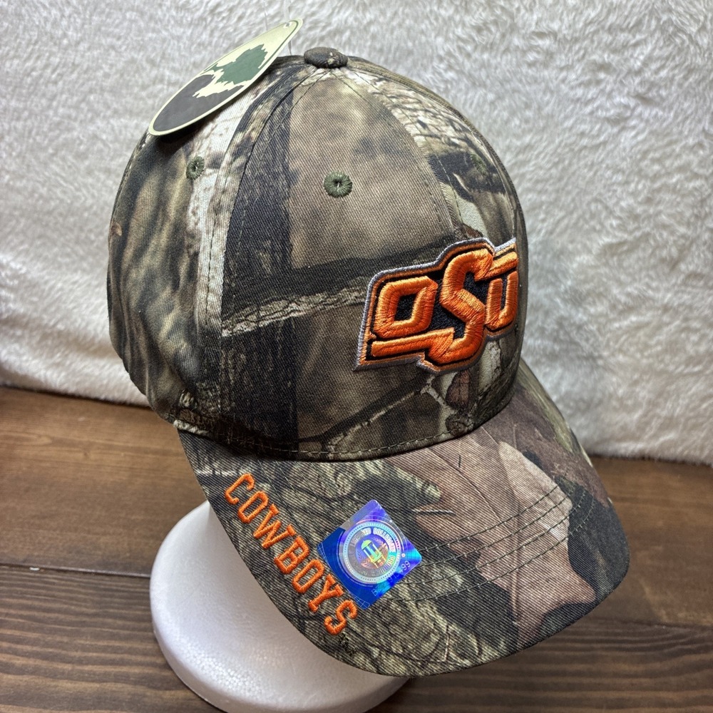 OSU Cowboys Oklahoma State Russell Hat Mens Camo Strapback Cap Adjust. Mossy Oak